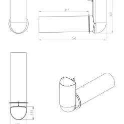 Clearance Tuuletuspaalun kulmaputki Ross 125/135, eri värejä Perustus Ja Maanrakennus