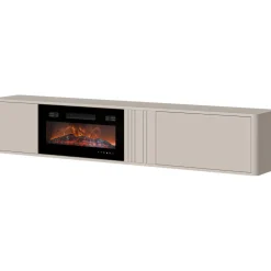 Discount TV-taso + takka Philippe 190, beige Sähkö- Ja Biotakat