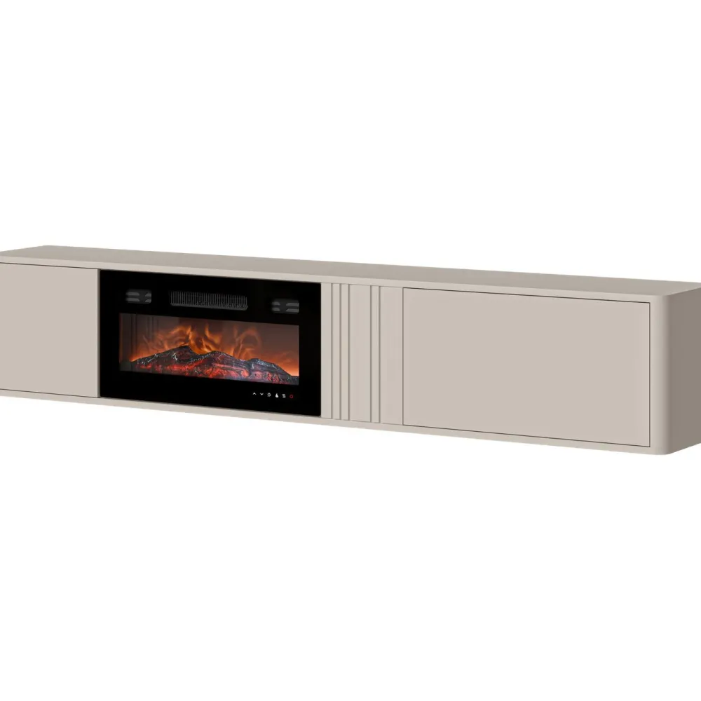 Discount TV-taso + takka Philippe 190, beige Sähkö- Ja Biotakat