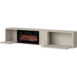 Discount TV-taso + takka Philippe 190, beige Sähkö- Ja Biotakat