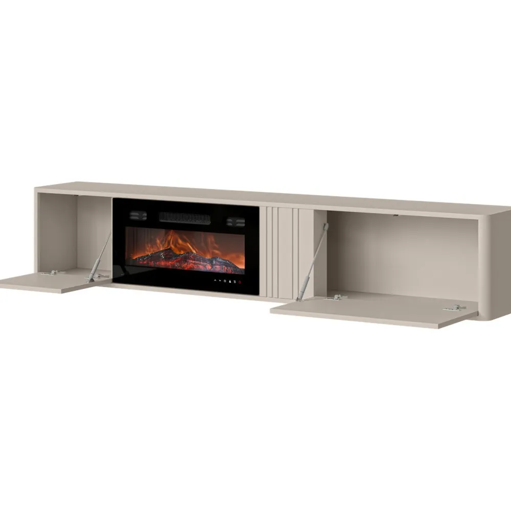 Discount TV-taso + takka Philippe 190, beige Sähkö- Ja Biotakat