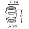Tyhjöventtiili 261034 G3/4 sk x G3/4 uk kromi*Oras New