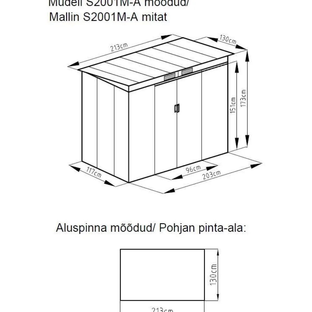 Työkaluvaja 2,3 m² harmaa*AB Polar New