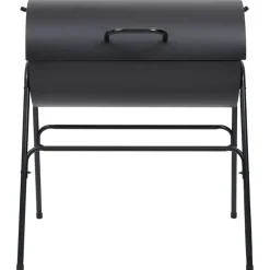 Tynnyrigrilli 2 grilliritilällä 80x95x90 cm teräs musta*FinePRICE Best