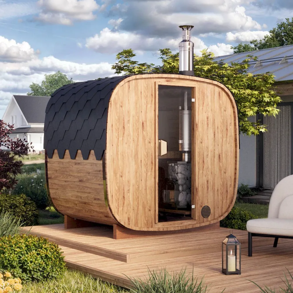 Tynnyrisauna Cube, 220x170cm, 3 hlöä*Baltresto