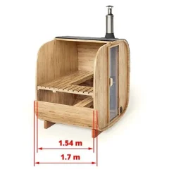 Tynnyrisauna Cube, 220x170cm, 3 hlöä*Baltresto