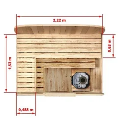 Tynnyrisauna Cube, 220x170cm, 3 hlöä*Baltresto