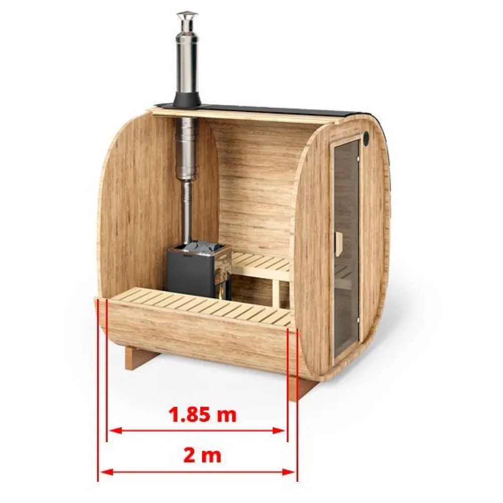 Tynnyrisauna Cube, 220x230cm, 4 hlöä*Baltresto Online