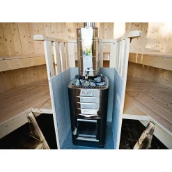 Hot Tynnyrisauna Oskar Ø 2,3x2,5 m sis. kiuas ja hormi Tynnyrisaunat