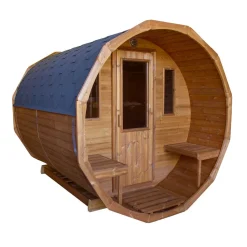Tynnyrisauna vaakamalli Ø200x260cm lämpöpuu*SpaDealers