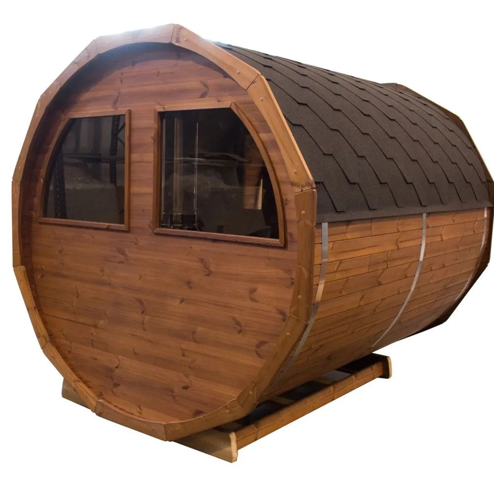 Tynnyrisauna vaakamalli Ø200x260cm lämpöpuu*SpaDealers