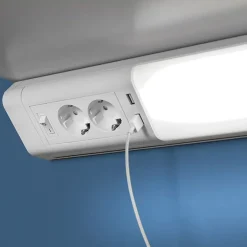 Työpistevalaisin LED 10 W 2xUSB-paikka 2xPistokepaikka 799 mm*Elektra Sale