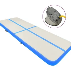 Täytettävä voimistelumatto pumpulla 300x100x20cm PVC sininen*FinePRICE Outlet