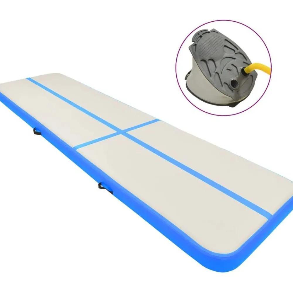Täytettävä voimistelumatto pumpulla 700x100x15cm PVC sininen*FinePRICE