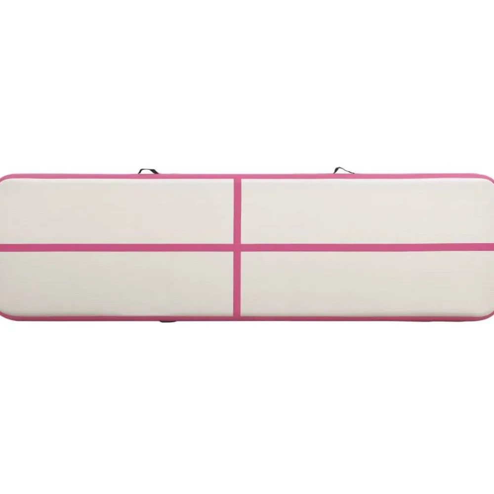 Täytettävä voimistelumatto pumpulla 800x100x15 cm PVC pinkki*FinePRICE New