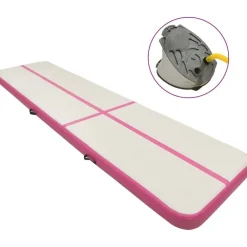 Täytettävä voimistelumatto pumpulla 800x100x15 cm PVC pinkki*FinePRICE New