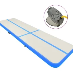 Täytettävä voimistelumatto pumpulla 800x100x15cm PVC sininen*FinePRICE New