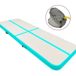 Best Täytettävä voimistelumatto pumpulla 300x100x15 cm PVC vihreä Airtrack Ilmavolttipatjat