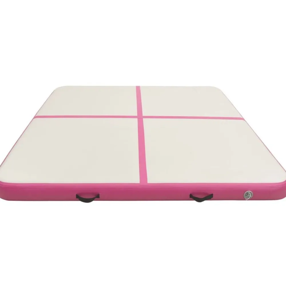 Täytettävä voimistelumatto pumpulla 200x200x15 cm PVC pinkki*FinePRICE Sale