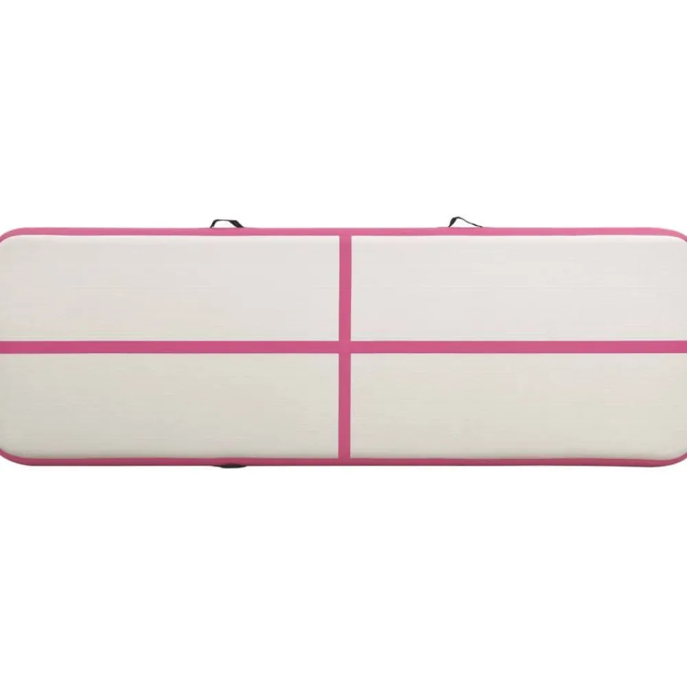 Täytettävä voimistelumatto pumpulla 500x100x20 cm PVC pinkki*FinePRICE Hot
