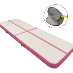 Täytettävä voimistelumatto pumpulla 500x100x20 cm PVC pinkki*FinePRICE Hot