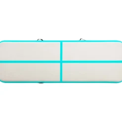 Clearance Täytettävä voimistelumatto pumpulla 400x100x20 cm PVC vihreä Airtrack Ilmavolttipatjat