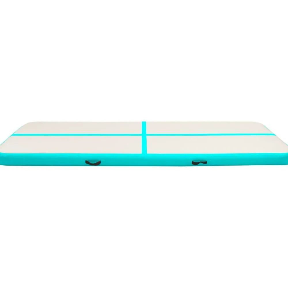 Clearance Täytettävä voimistelumatto pumpulla 400x100x20 cm PVC vihreä Airtrack Ilmavolttipatjat