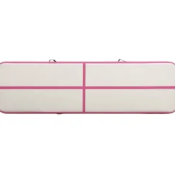 Discount Täytettävä voimistelumatto pumpulla 600x100x20 cm PVC pinkki Airtrack Ilmavolttipatjat