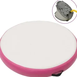 Discount Täytettävä voimistelumatto pumpulla 100x100x15 cm PVC pinkki Airtrack Ilmavolttipatjat|Kehonhuolto