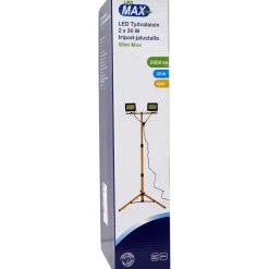 New Työvalaisin LED Max Slim LED, 2x30W, 2x2300lm, IP44, tripod-jalusta Valonheittimet
