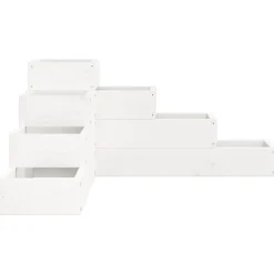 Discount Ulkokukkalaatikko 4 tasoa 80,5x79x36 cm valkoinen, mänty Istutuslaatikot
