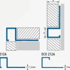 Ulkokulmapala ulkokulmalistaan kantikas alumiini e-212a, eri vaihtoehtoja*Euroshrink Clearance
