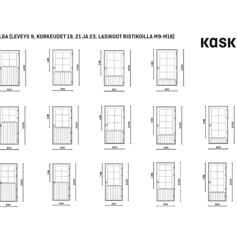 Ulko-ovi UL7A M14 Huvila mittatilausovi*Kaskipuu Discount