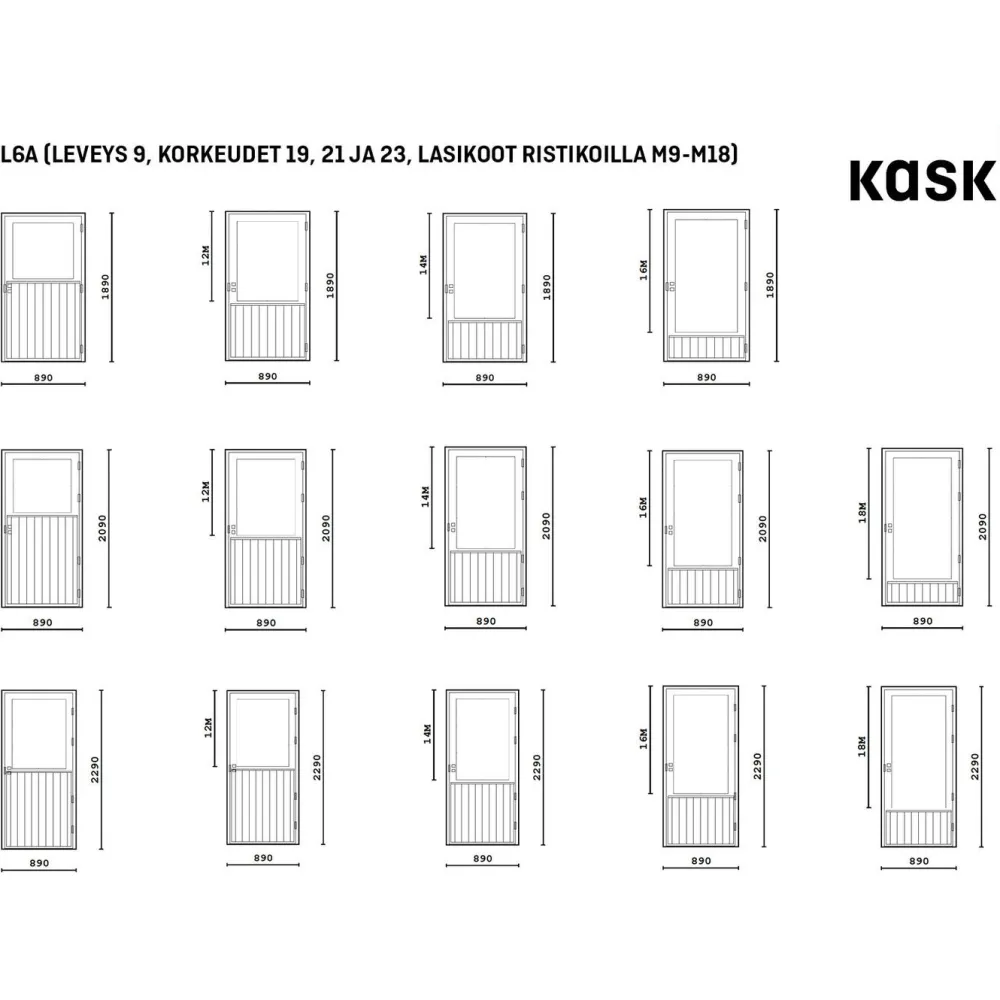 Outlet Ulko-ovi UL7A M16 Huvila mittatilausovi ilman ristikkoa Mökkiovet
