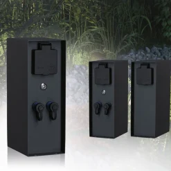 Ulkopistorasiapylväs hämärätunnistimella Plug & Shine Rio, IP44, antrasiitti*Paulmann New