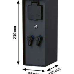 Ulkopistorasiapylväs hämärätunnistimella Plug & Shine Rio, IP44, antrasiitti*Paulmann New