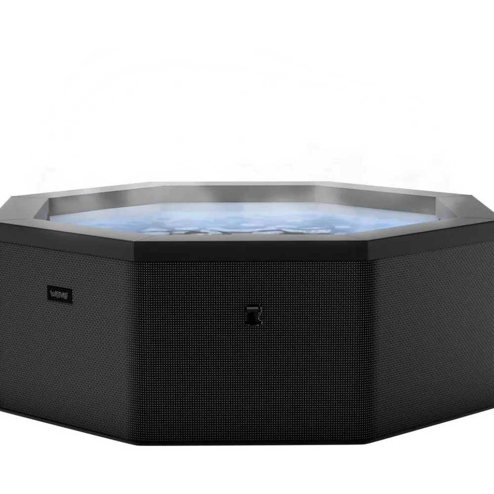 Hot Ulkoporeallas Como, 6 hlöä, 90 suutinta, WiFi, kahdeksankulmainen, koottava, musta Ulkoporealtaat