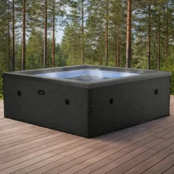 Ulkoporeallas Garda, 6 hlöä, 90 suutinta, WiFi, neliö, koottava, musta*Wave Spa