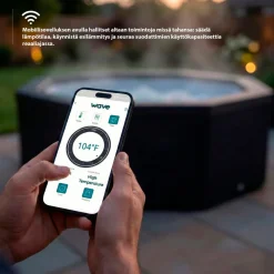 Ulkoporeallas Garda, 6 hlöä, 90 suutinta, WiFi, neliö, koottava, musta*Wave Spa