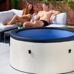 Ulkoporeallas Tahoe, 4 hlöä, 70 suutinta, WiFi, pyöreä, koottava, valkoinen*Wave Spa New