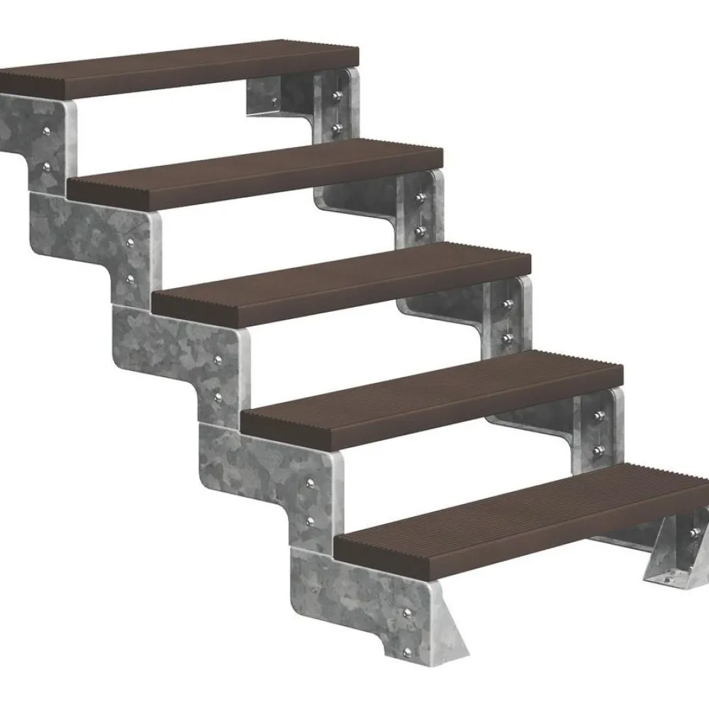 Ulkoportaat Gardentop Trimax kahdella Nordic-kaiteella tummanruskea eri kokoja*Dolle New