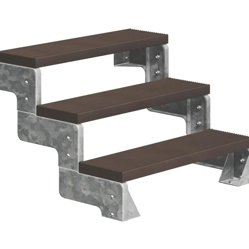 Ulkoportaat Gardentop Trimax kahdella Nordic-kaiteella tummanruskea eri kokoja*Dolle New