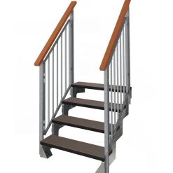 Ulkoportaat Gardentop Trimax kahdella Nordic-kaiteella tummanruskea eri kokoja*Dolle New