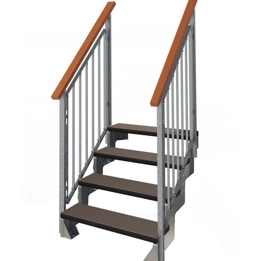 Ulkoportaat Gardentop Trimax kahdella Nordic-kaiteella tummanruskea eri kokoja*Dolle New