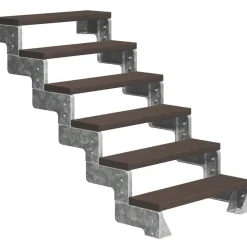 Ulkoportaat Gardentop Trimax kahdella Nordic-kaiteella tummanruskea eri kokoja*Dolle New