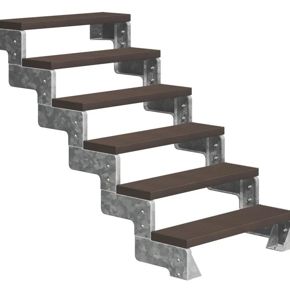 Ulkoportaat Gardentop Trimax kahdella Nordic-kaiteella tummanruskea eri kokoja*Dolle New