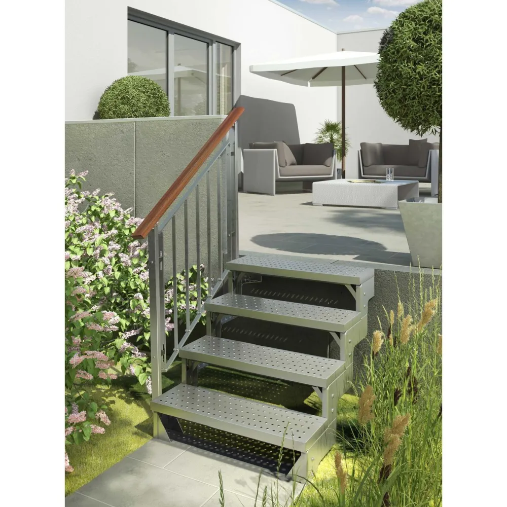 Ulkoportaat Gardentop yhdellä kaiteella eri kokoja*Dolle Discount