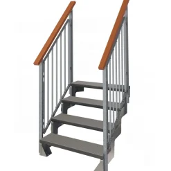 Ulkoportaat Gardentop Trimax kahdella Nordic-kaiteella antrasiitti eri kokoja Ulkoportaat