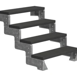 Ulkoportaat Gardentop Trimax kahdella Nordic-kaiteella antrasiitti eri kokoja Ulkoportaat