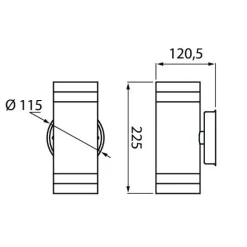 Ulkoseinävalaisin Alppila XL-W max 2x35W GU10 225x115x121 mm IP44 antrasiitti*Airam Best
